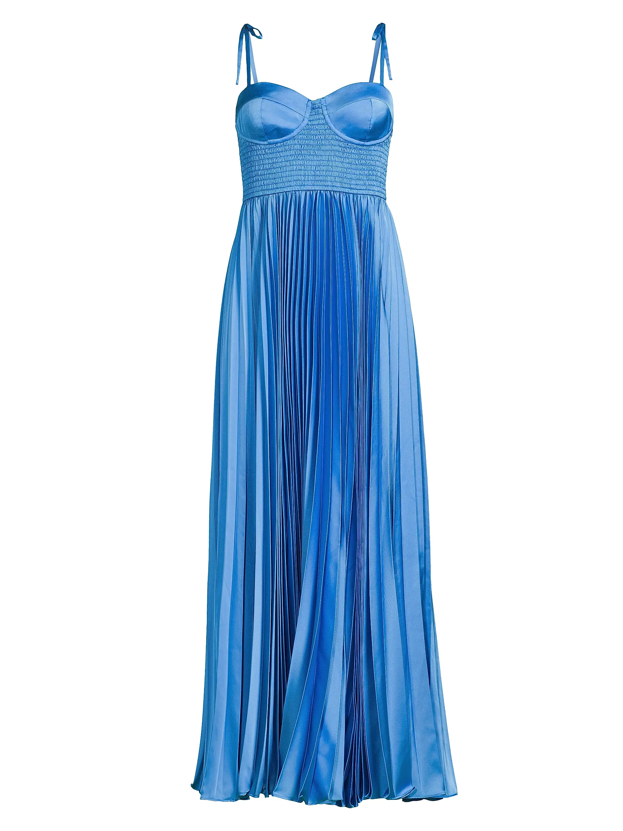 Ayla Pleated Satin Maxi-Dress | Saks Fifth Avenue