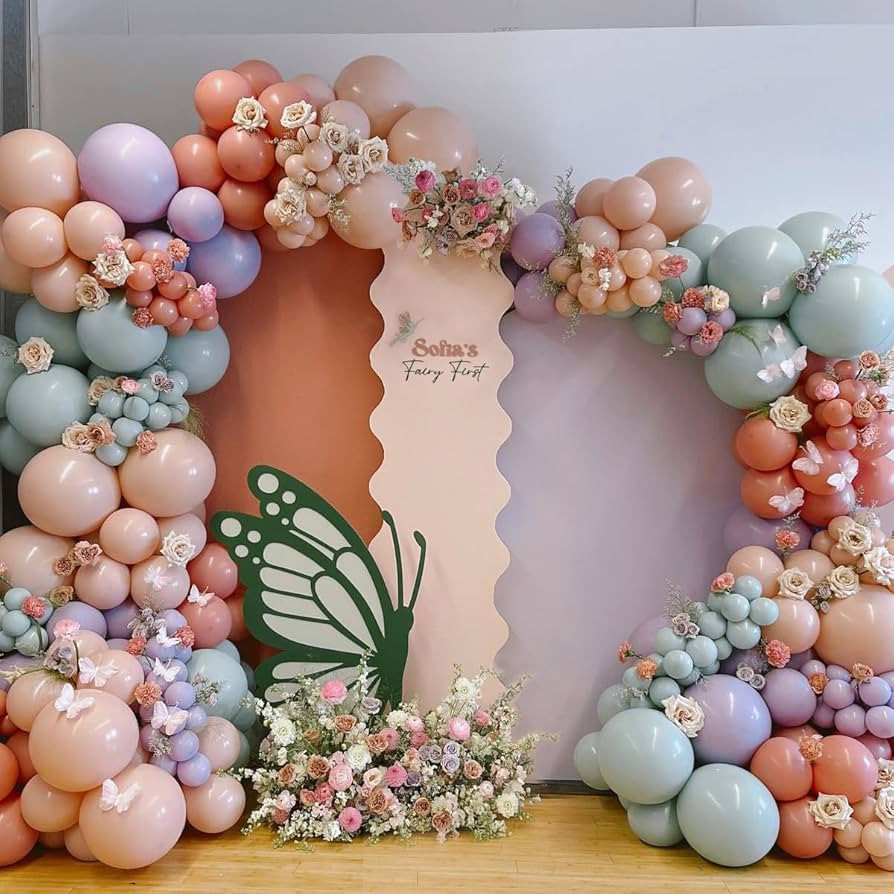 Fairy Theme Balloon Garland Kit with Blush Dusty Pink Blue Balloon For Baby Shower Birthday Party... | Amazon (US)