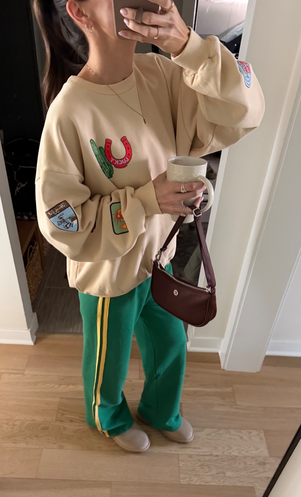 Sized up to L/XL in sweatshirt and M in sweatpants! 

#LTKmomlife #LTKootd #LTKTravel