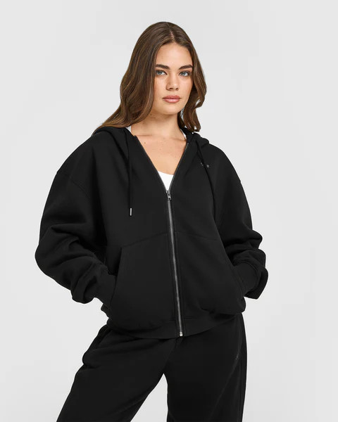 Foundations Zip Through Hoodie 
 Black | Oner Active (UK / US)