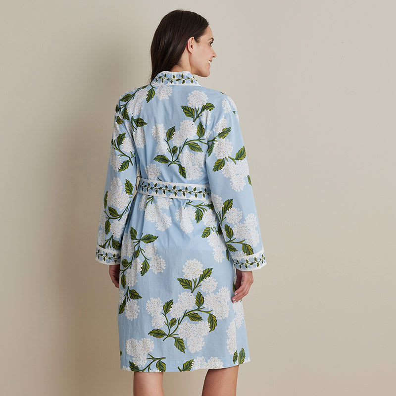 Printed Voile Women's Kimono Robe - Hydrangea, XS/S | The Company Store