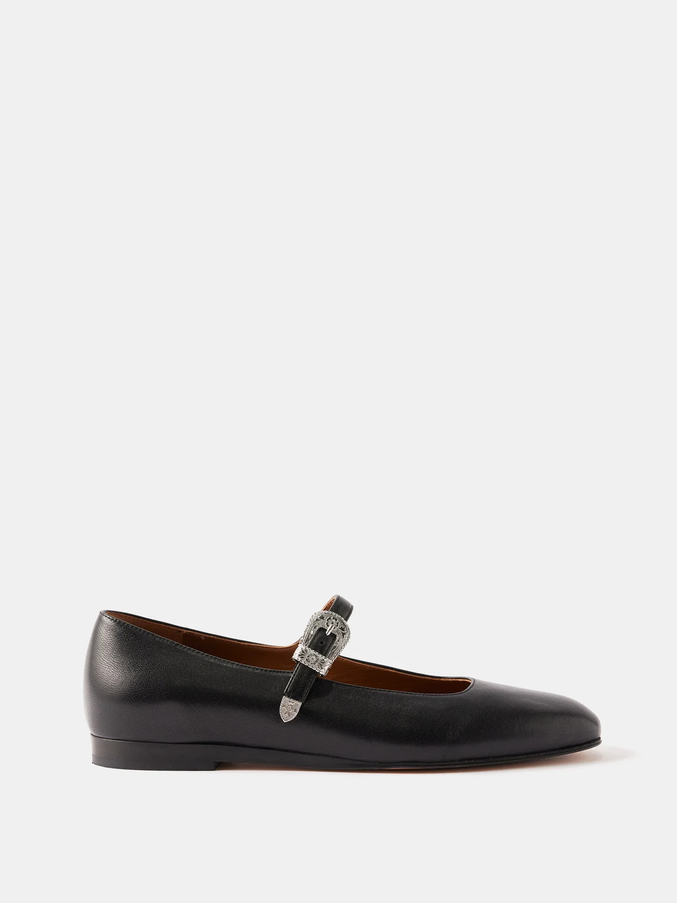 Western-buckle leather Mary Jane ballet flats | Matches (US)