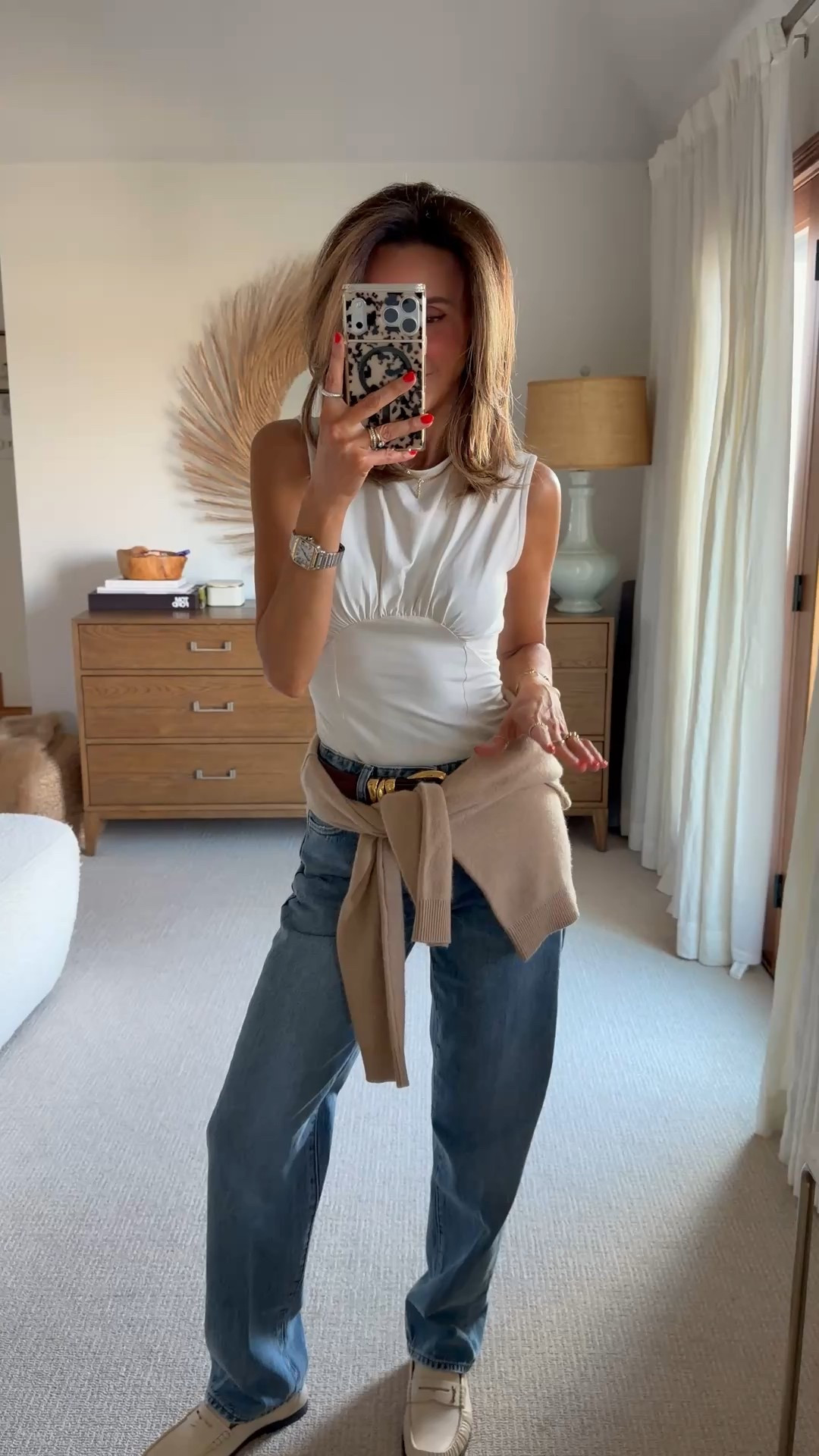 This look is perfect to dress up or down! Tank and Frame jeans are both from @Anthropologie 🤍

#LTKootd #LTKOver40 #LTKSeasonal