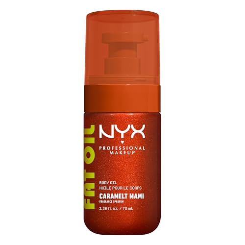 NYX PROFESSIONAL MAKEUP Fat Oil Body Oil in Caramelt Mami, Caramel Scented Body Glow Moisturizer With Vitamin E for 24HR Hydration and Glowing Skin, Bronzed Finish, Vegan & Cruelty-Free | Amazon (US)