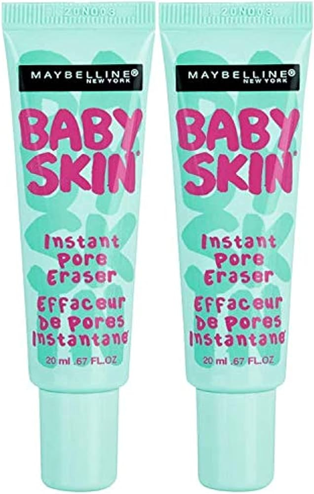 Maybelline Baby Skin Instant Pore Eraser Primer Makeup, Clear, 2 Count | Amazon (US)