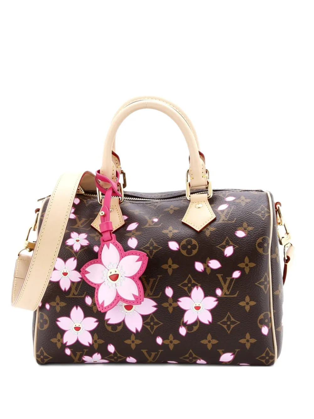 Louis Vuitton Pre-Owned x Takashi Murakami Speedy Handbag Limited Edition Cherry Blossom Monogram 25 satchel - Multicolour | Farfetch Global