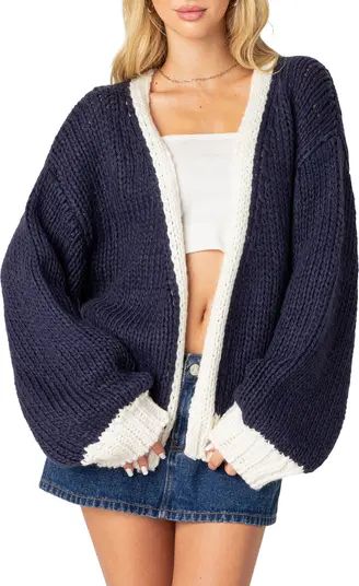 Colorblock Chunky Knit Cardigan | Nordstrom