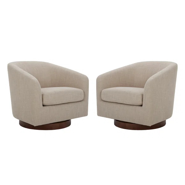 Bennett Upholstered Swivel Barrel Chair (Set of 2) | Wayfair North America