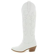 Erocalli Cowboy Boots for Women Embroidered Pull-On Chunky Stacked Heel Cowgirl Knee High Western... | Amazon (US)