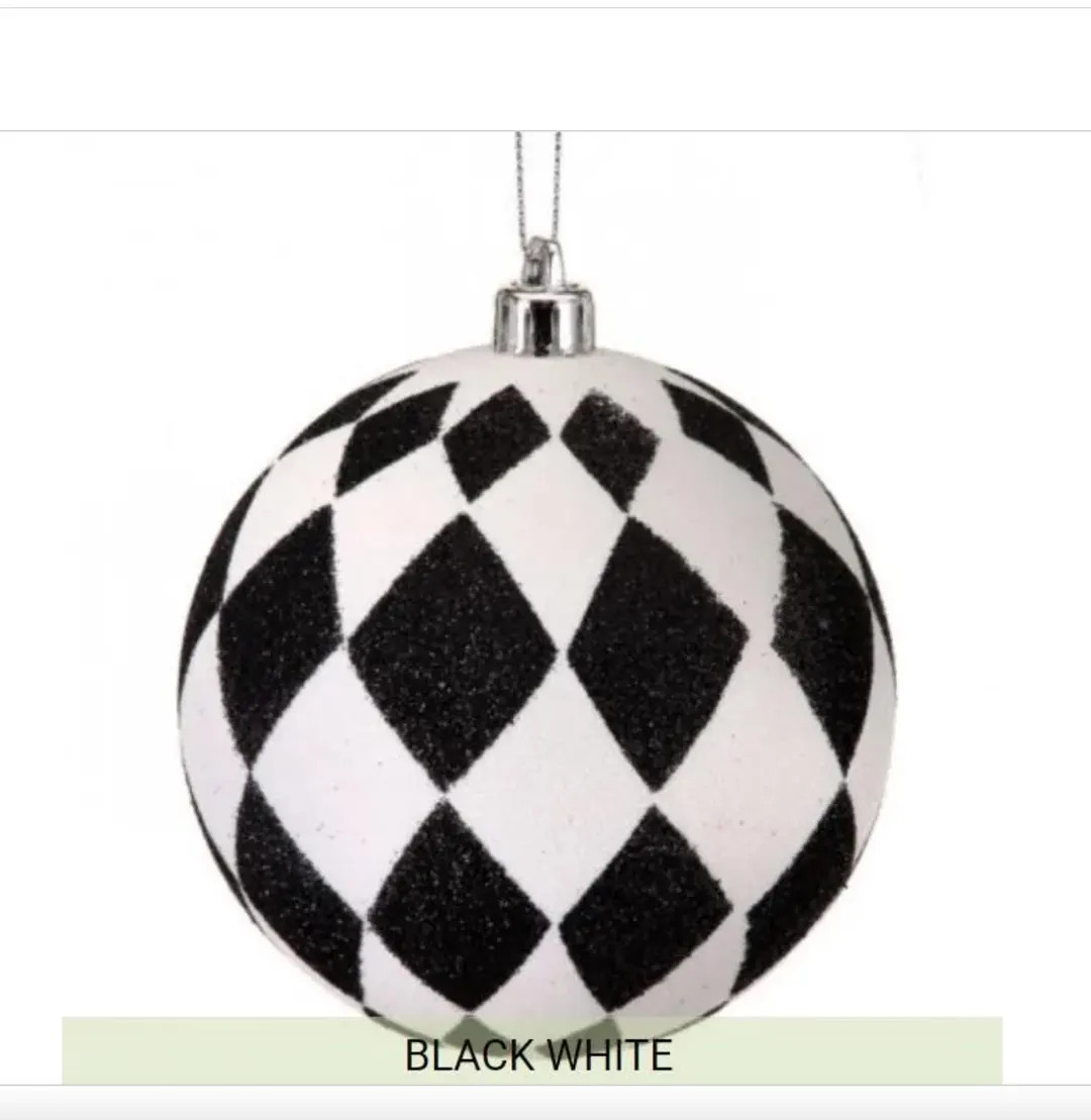 Glit Harlequin Ball Christmas Ornament Holiday Tree Trimming 100MM Wreath Accent Decoration 3 Pc | Etsy (US)