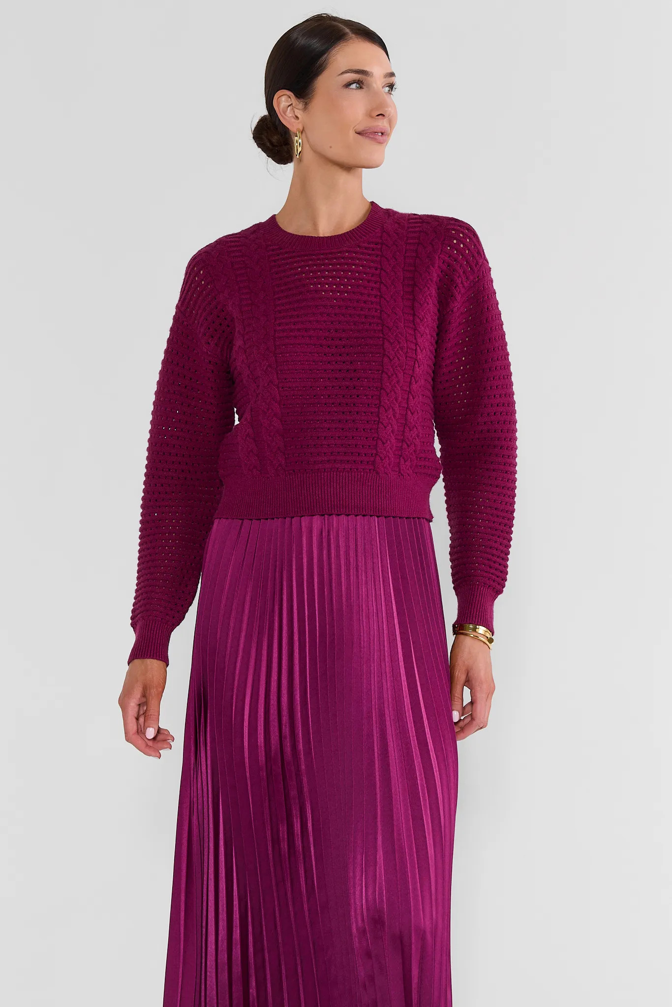 Gabbie Plum Two Piece Midi Dress | Avara
