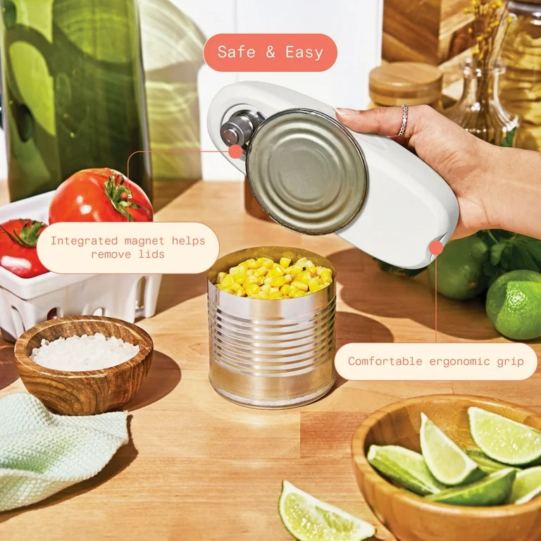 Beautiful Hands-Free Automatic Battery Powered Electric Can Opener, White Icing by Drew Barrymore | Walmart (US)