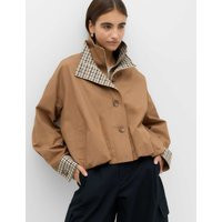 M&S Check Contrast Bomber Jacket Caramel | Marks & Spencer (UK)