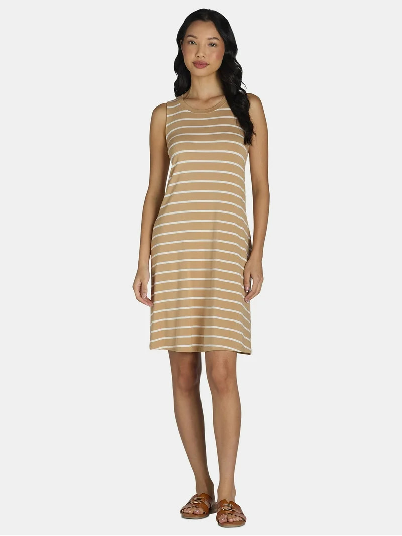 Time and Tru Women's Sleeveless Knit Swing Dress, Sizes XS-XXXL | Walmart (US)