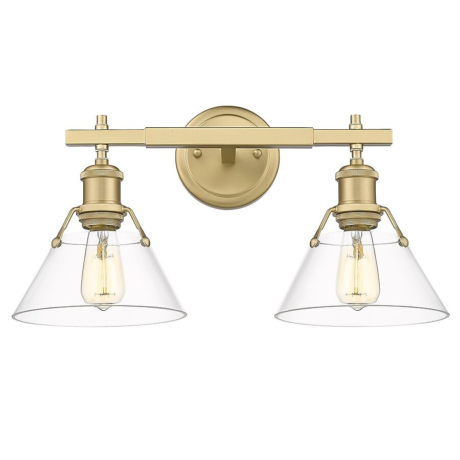 Golden Lighting Orwell 18.25-in 2-Light Brushed Bronze Industrial Vanity Light | Lowe's