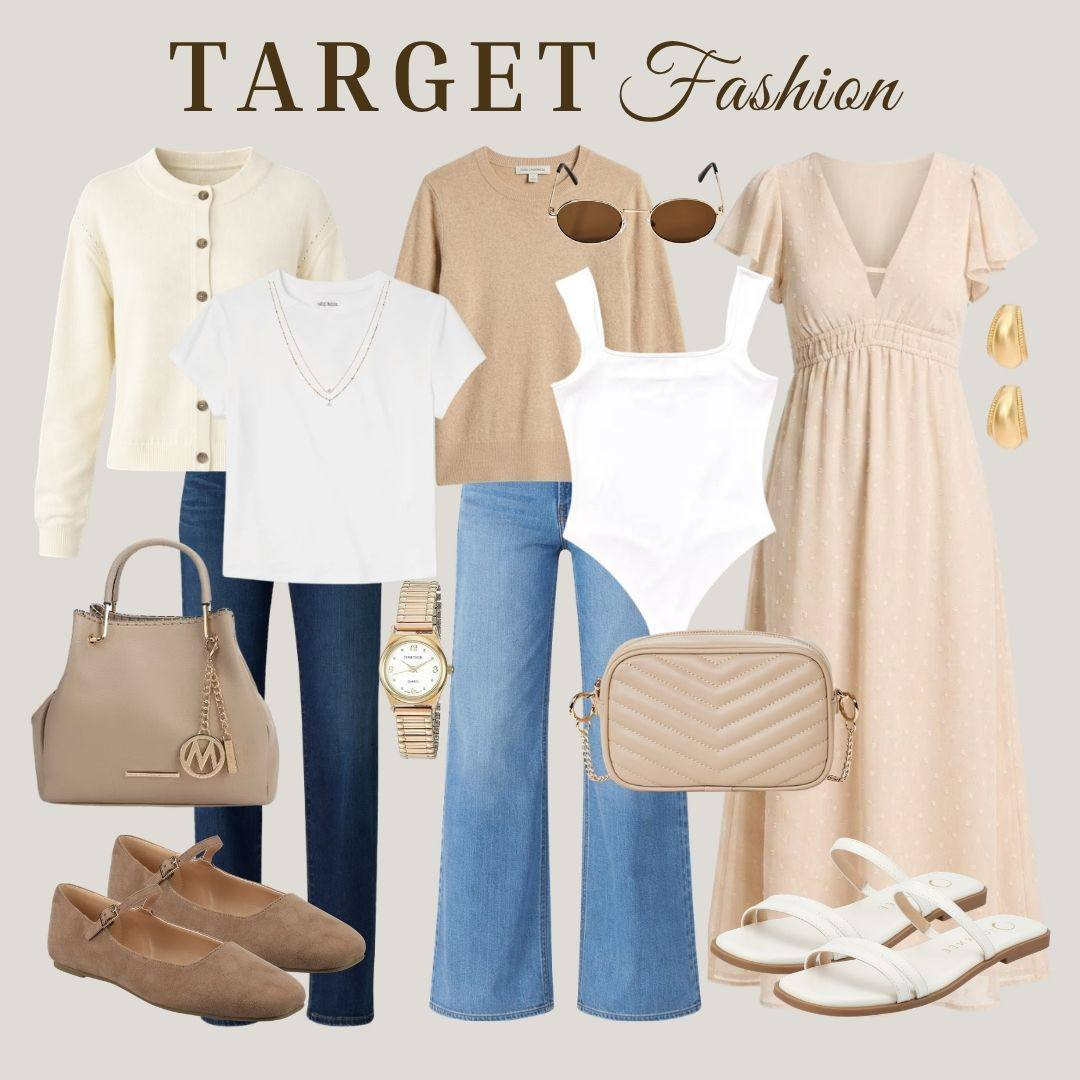 Easy, neutral outfits you’ll wear on repeat 🤍 Think classic denim, soft knits, and effortless dresses—perfect for everyday style. These Target fashion finds are comfy, chic, and budget-friendly.

// Target Style, Target Fashion Finds, Neutral Outfits, Everyday Style, Casual Chic, Capsule Wardrobe, Effortless Outfits, Spring Outfits, Summer Style, Affordable Fashion, Neutral Aesthetic Outfits, Classic Style, Outfit Inspo, Wardrobe Essentials, Minimal Style, Chic Everyday Looks, White Tee, Tank Top, Cardigan, Knit Sweater, Flare Jeans, Denim Jeans, Midi Dress, Flats, Sandals, Crossbody Bag, Handbag, Gold Jewelry, Sunglasses
 

 #LTKootd #LTKOver40 #LTKWorkwear