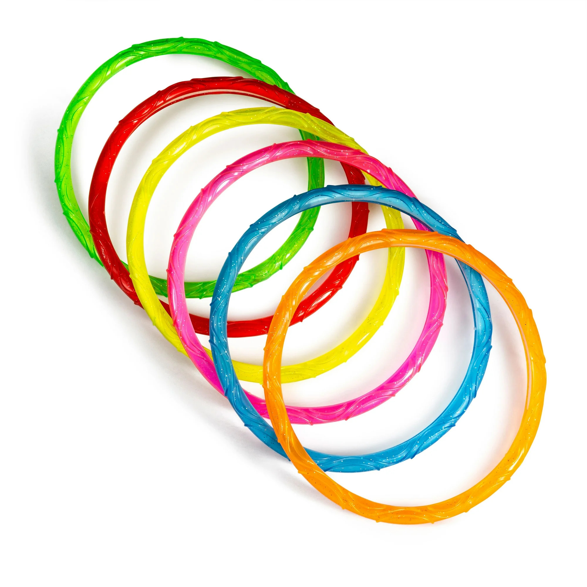 Play Day Sparkly Pool Ring Diving Set for Children, Multi-Color, 6 Rings | Walmart (US)