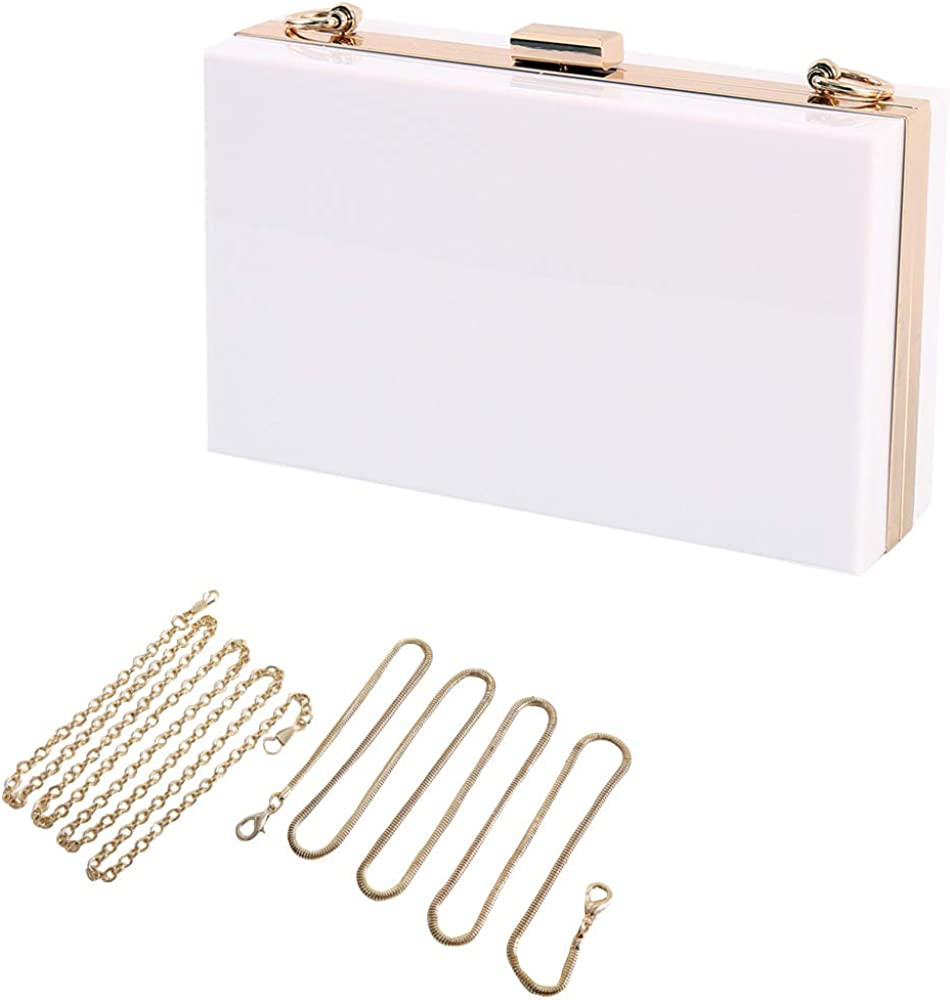L-COOL Cute Transparent Acrylic Shoulder Bag Clear Crossbody Evening Clutch Purse Handbag With 2 ... | Amazon (US)