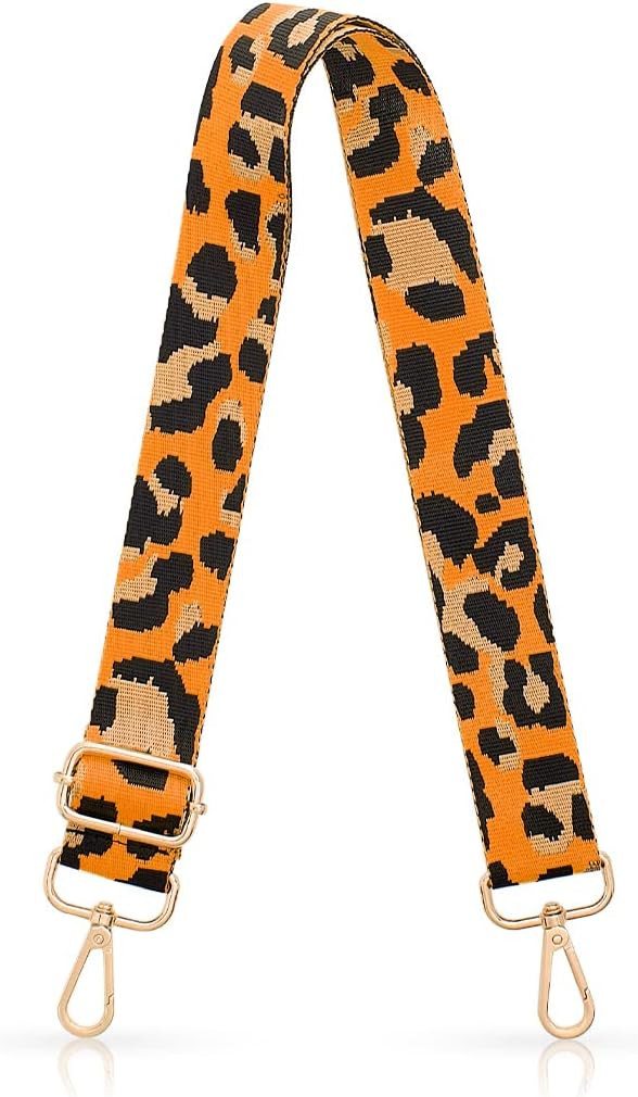 Adjustable Handbag Strap Wide Purse Strap Replacement Shoulder Crossbody Bag Strap Orange Leopard | Amazon (US)