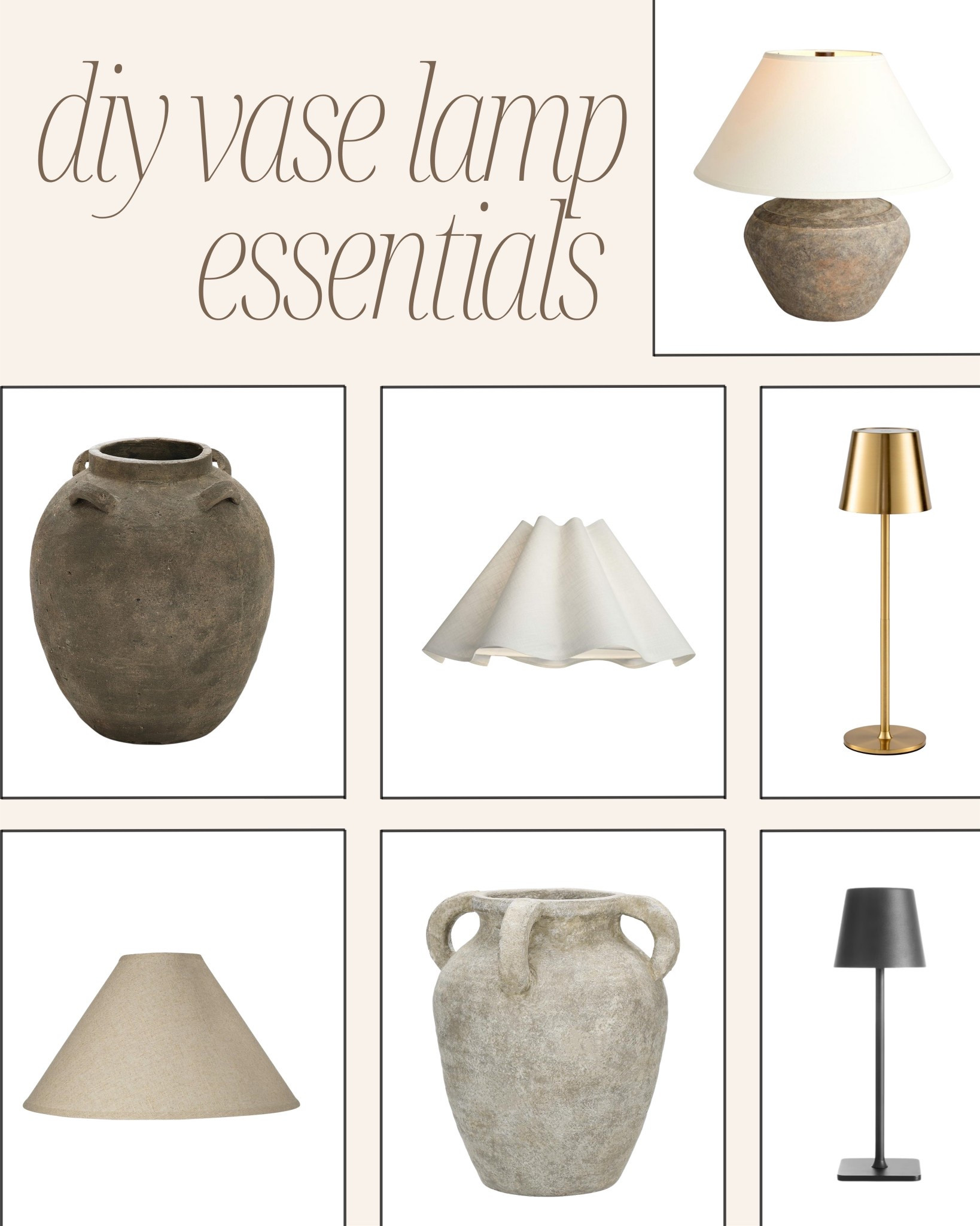 DIY table lamp 🤎

Ive always loved the look of vase lamps but not for $500💀 so I made this one for $14! 

All you need is lampshade, rechargeable lamp, and a vase (home goods always has a ton & I've linked a million on my Amazon Storefront & LTK) or you can thrift one and paint it if you don't like the color.
.
.
.
#diy #diylamp #diyhome #diyhomedecor #tablelamp
#diytablelamp #vaselamp #juglamp 

#LTKHome