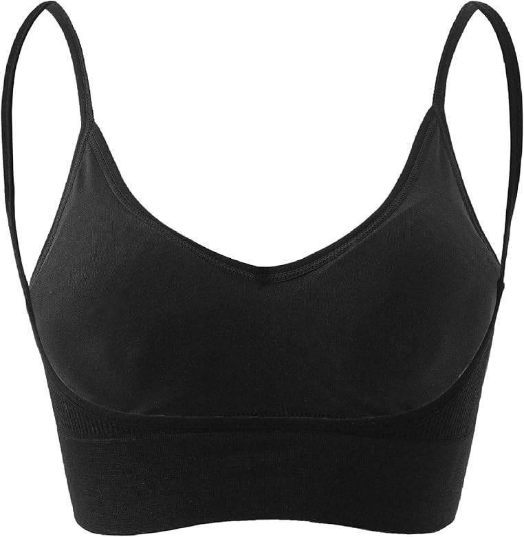 Anmose Sports Bras Tank top Low Back Sleep Bra Seamless Without Steel Ring V Neck Cami Everyday Back | Amazon (US)