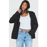 Black Minimal Single Breasted Blazer | PrettyLittleThing UK