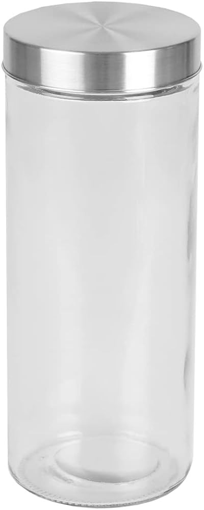 Amazon.com: Home Basics Tall Glass Canister with Lid (Clear) | Glass Food Storage Canister for Dr... | Amazon (US)