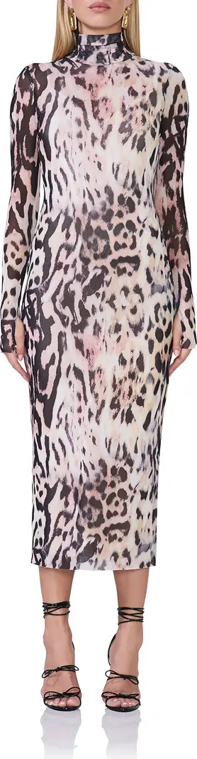 Shailene Long Sleeve Turtleneck Mesh Dress | Nordstrom