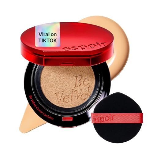 Espoir Be Velvet Cushion Foundation #23 Beige | Quick and Easy Coverage with Long-lasting Color by Zero Oxidation, Velvety Smooth Finish & Lightweight Formula, Vegan, Korean Makeup, 0.46 oz | Amazon (US)