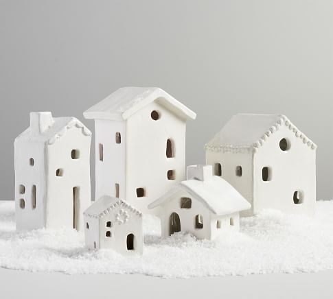 Handcrafted Ceramic Christmas Village Houses | Pottery Barn | Pottery Barn (US)