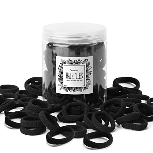 100 Pcs Baby Hair Ties, Seamless Cotton Toddler Hair Ties for Girls and Kids, Black Small Soft Hair Elastics Ponytail Holders | Amazon (US)