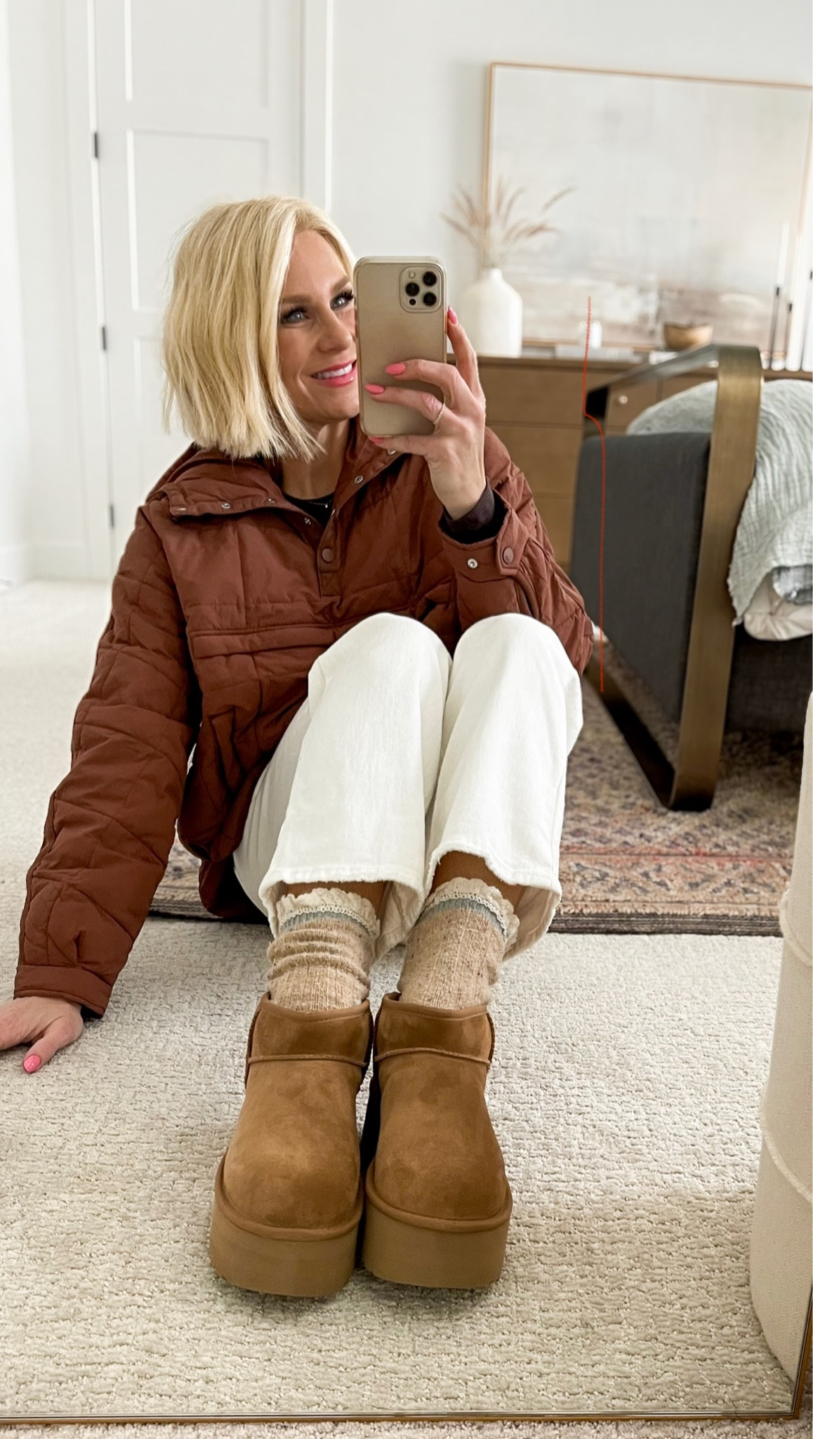 40% off sitewide SALE: grab these premium denim jeans on sale for under $60! Linked my most worn full length pair + some other favorite styles I wear all the time as well. And ,Yes, I do think just one ☺️ of these pullovers is worth the price. The quality & warmth is far superior to the lookalike. 
Sizing:
Pullover: runs big, wearing size small
Brown long sleeve: runs tts
White jeans: I always recommend sizing up in white jeans 😉
Uggs: run tts

#LTKsalealert #LTKGiftGuide #LTKHoliday