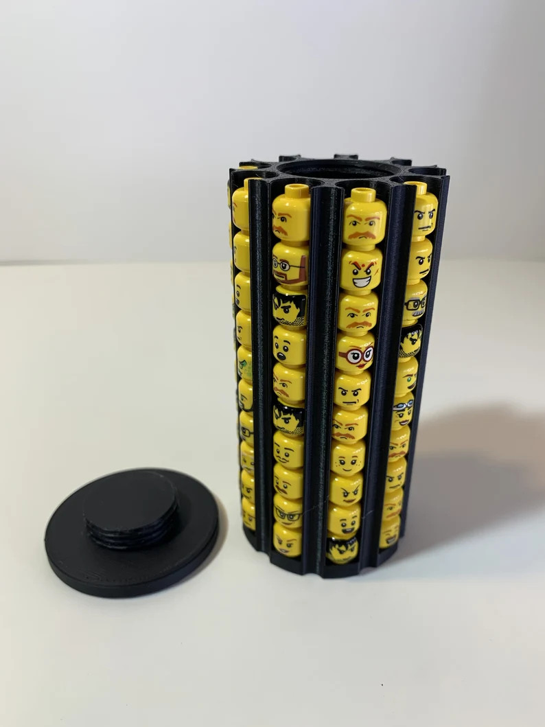 Mini Fig Head Holder. AFOLS or KFOLS. Removable Top. Extra Storage Inside. 50-100 Heads. Travel o... | Etsy (US)