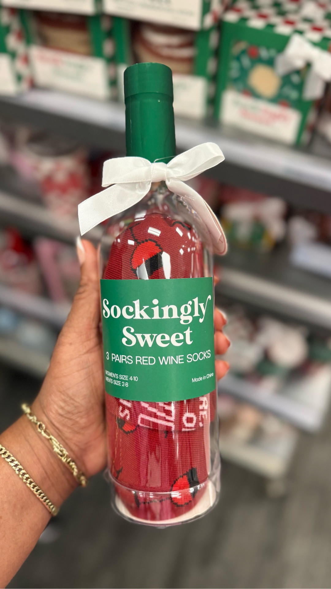 How cute is this? It’s a wine bottle shaped give it filled with socks. It’s definitely a unique gift.


#LTKGiftGuide #LTKHoliday #LTKFindsUnder50