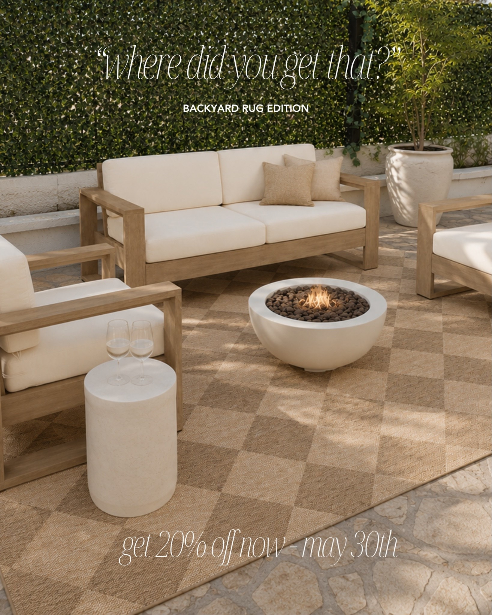 My backyard rug is on major sale. 

Get 20% off now - May 30th at @Rugs USA 🤎

#LTKHome
