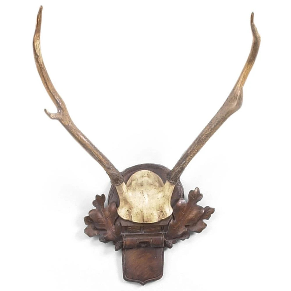 Xyla Rustic Lodge Natural Brown Deer Antlers Wall Sculpture | Kathy Kuo Home