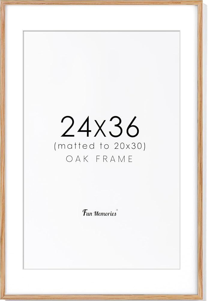 24x36 Picture Frame Matted to 20x30, 24"x36" Wood Poster Frame, Rustic Wooden Frame 36 x 24 with ... | Amazon (US)