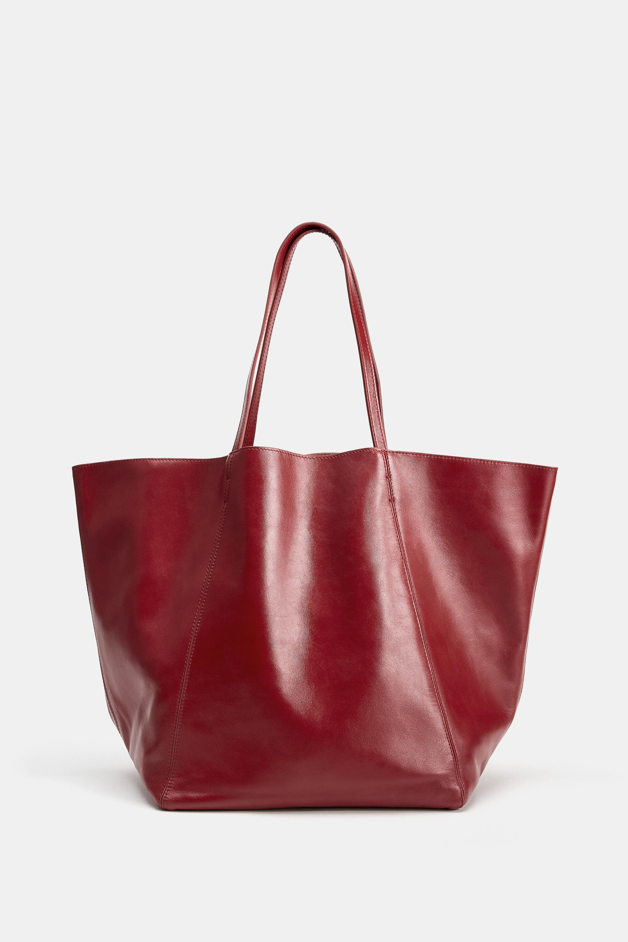 LEATHER TOTE BAG | Zara UK