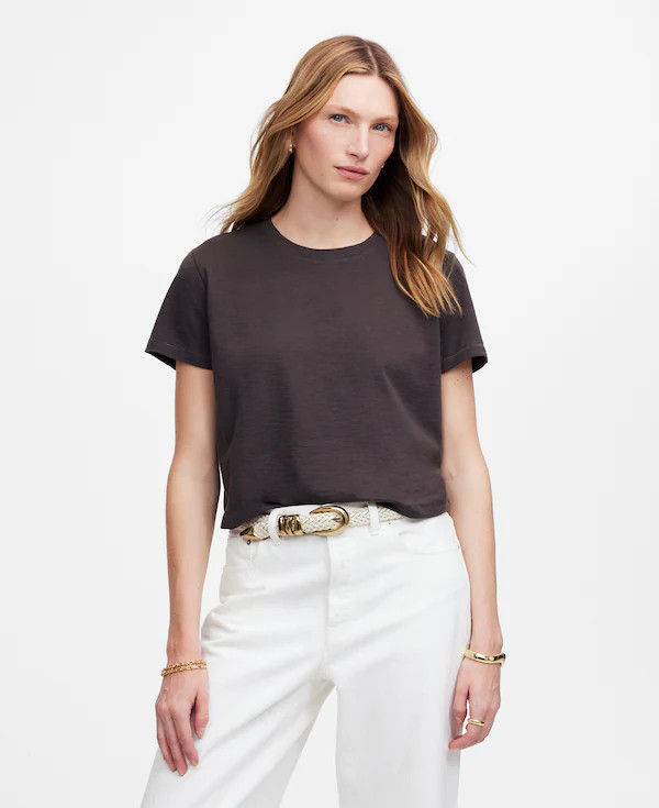 Slub Boxy-Crop Tee | Madewell