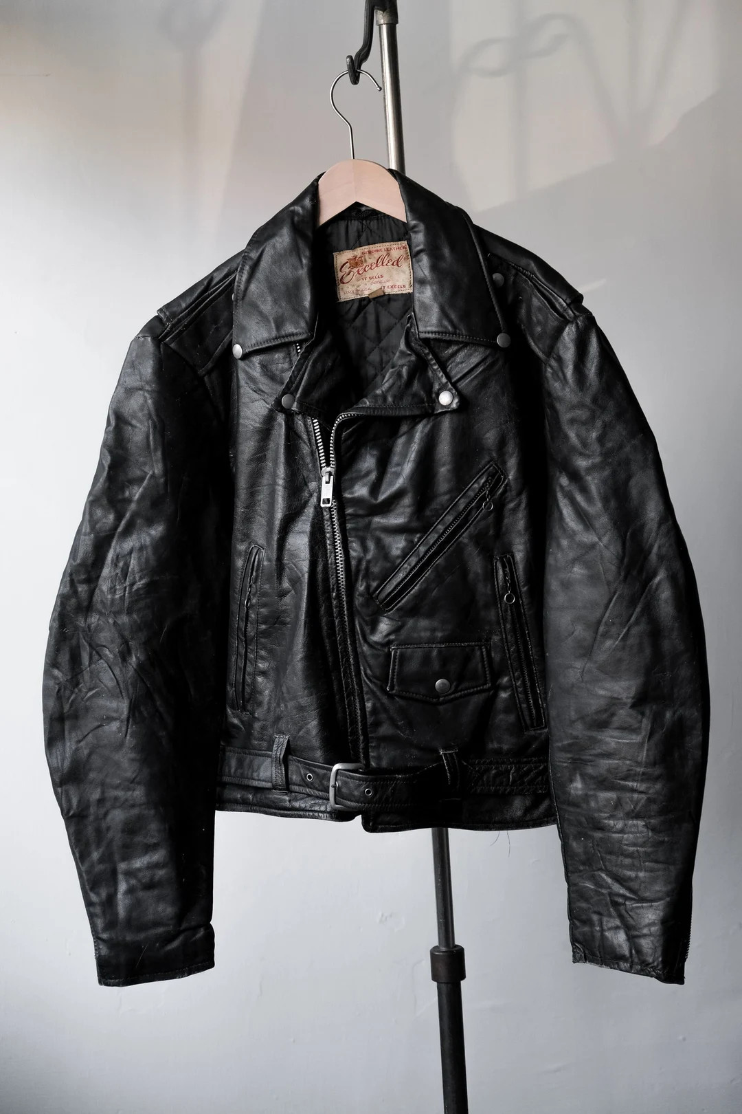 1960's Vintage excelled Leather Biker Jacket Made in USA - Etsy | Etsy (US)