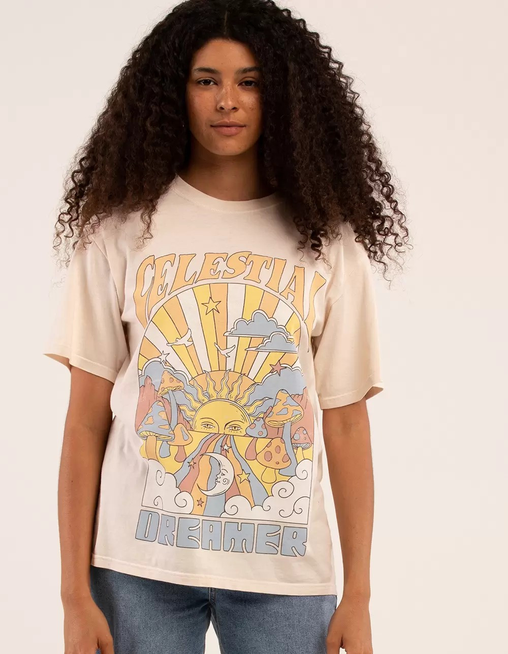 FULL TILT Celestial Dreamer Womens Oversized Tee - NATURAL | Tillys | Tillys