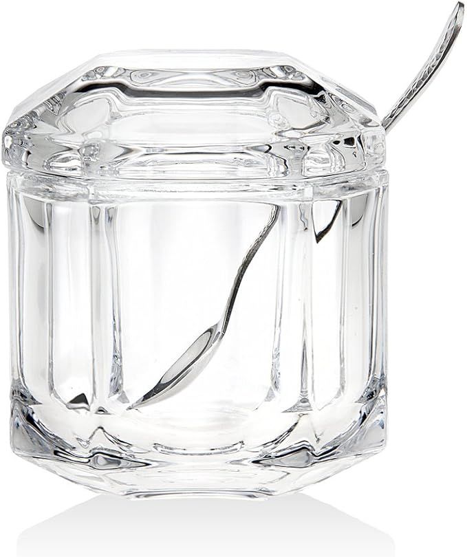 Crystal Symmetry Covered Jar With Stainless Spoon | Amazon (US)
