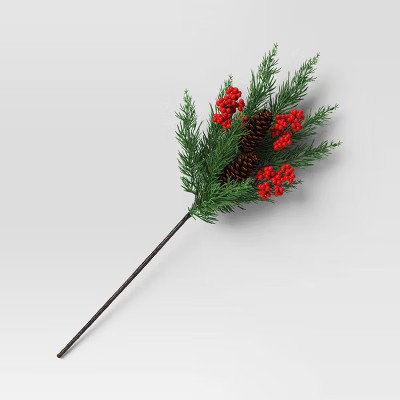 Christmas Pine and Red Berry Artificial Stem - Threshold™ | Target