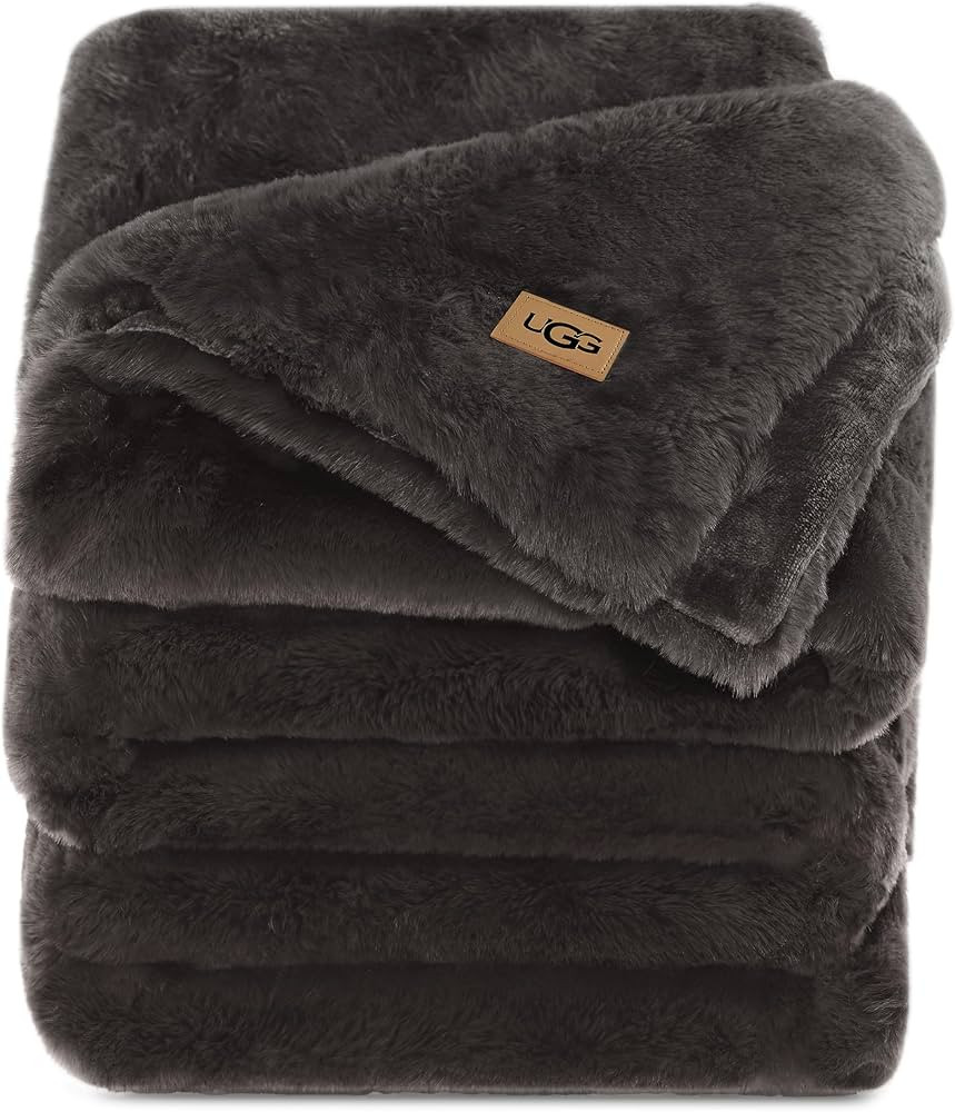 UGG 16802 Euphoria Plush Faux Fur Reversible Throw Blanket for Luxury Hotel Style Couch or Bed Bl... | Amazon (US)