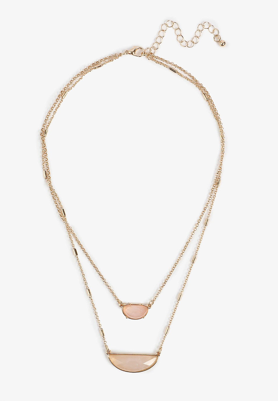 Pink Semi Precious Stone Layered Necklace | Maurices
