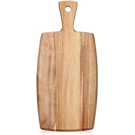 HomePro Premium Acacia Wood Cutting Board with Handle, Wood Serving Board, Cheese Board, Pizza Peel  | Amazon (US)