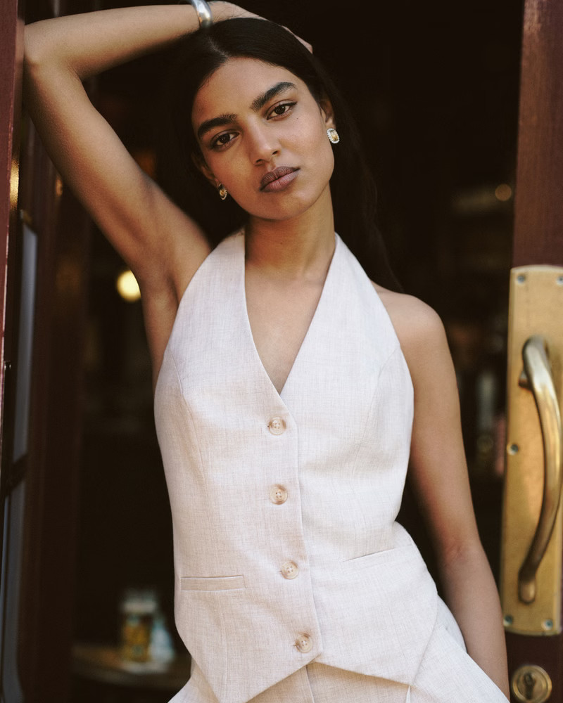 Women's The A&F Mara Tailored Halter Vest | Women's New Arrivals | Abercrombie.com | Abercrombie & Fitch (US)