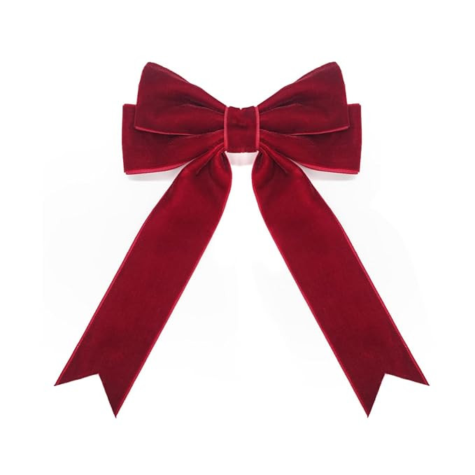 Quacc Hair Clip, Large Velvet Bow Hairpin Fastener with Satin Ribbon, Sturdy Metal Clip, Elegant ... | Amazon (US)