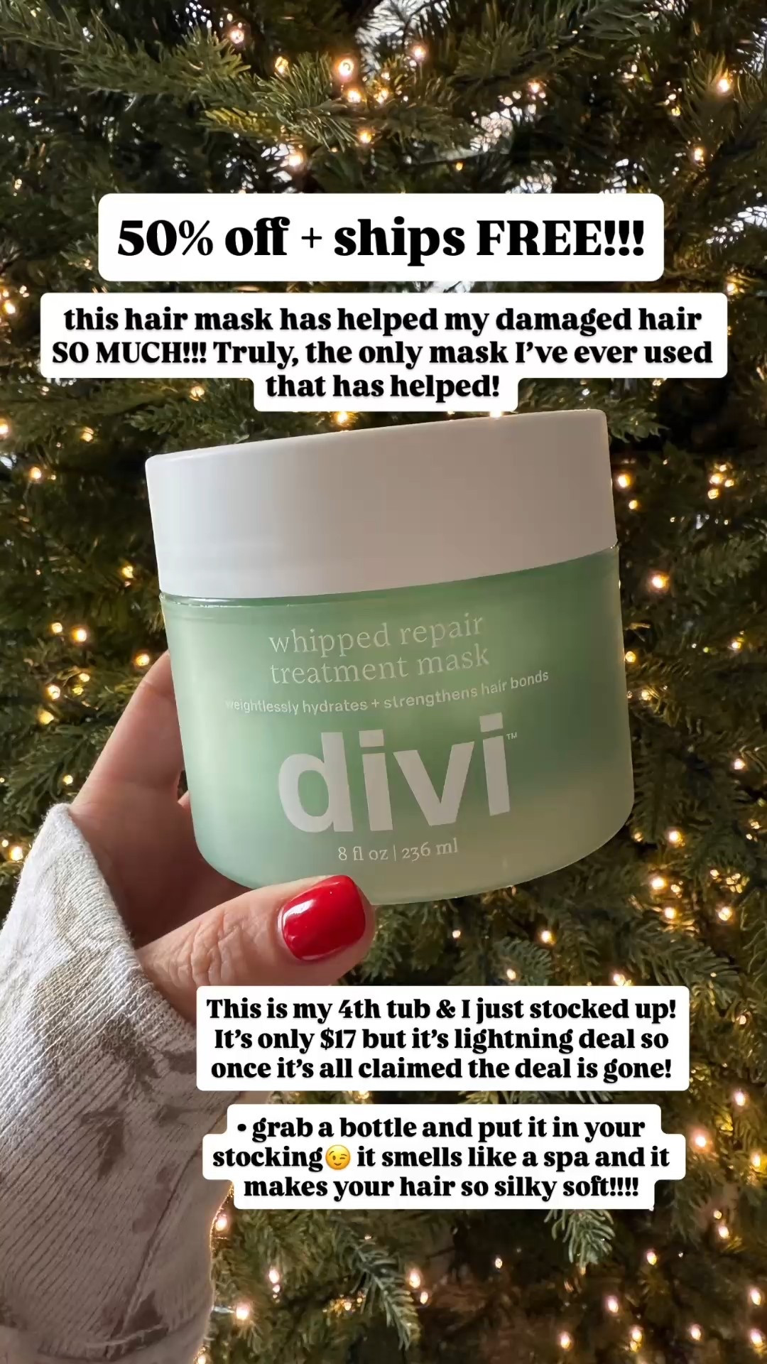 My favorite hair mask that has helped my damaged hair so much is 50% off and on prime making it only $17!!! this stuff is incredible and smells like a spa and leaves your hair feeling minty fresh and so soft

#LTKSaleAlert #LTKCyberWeek #LTKGiftGuide