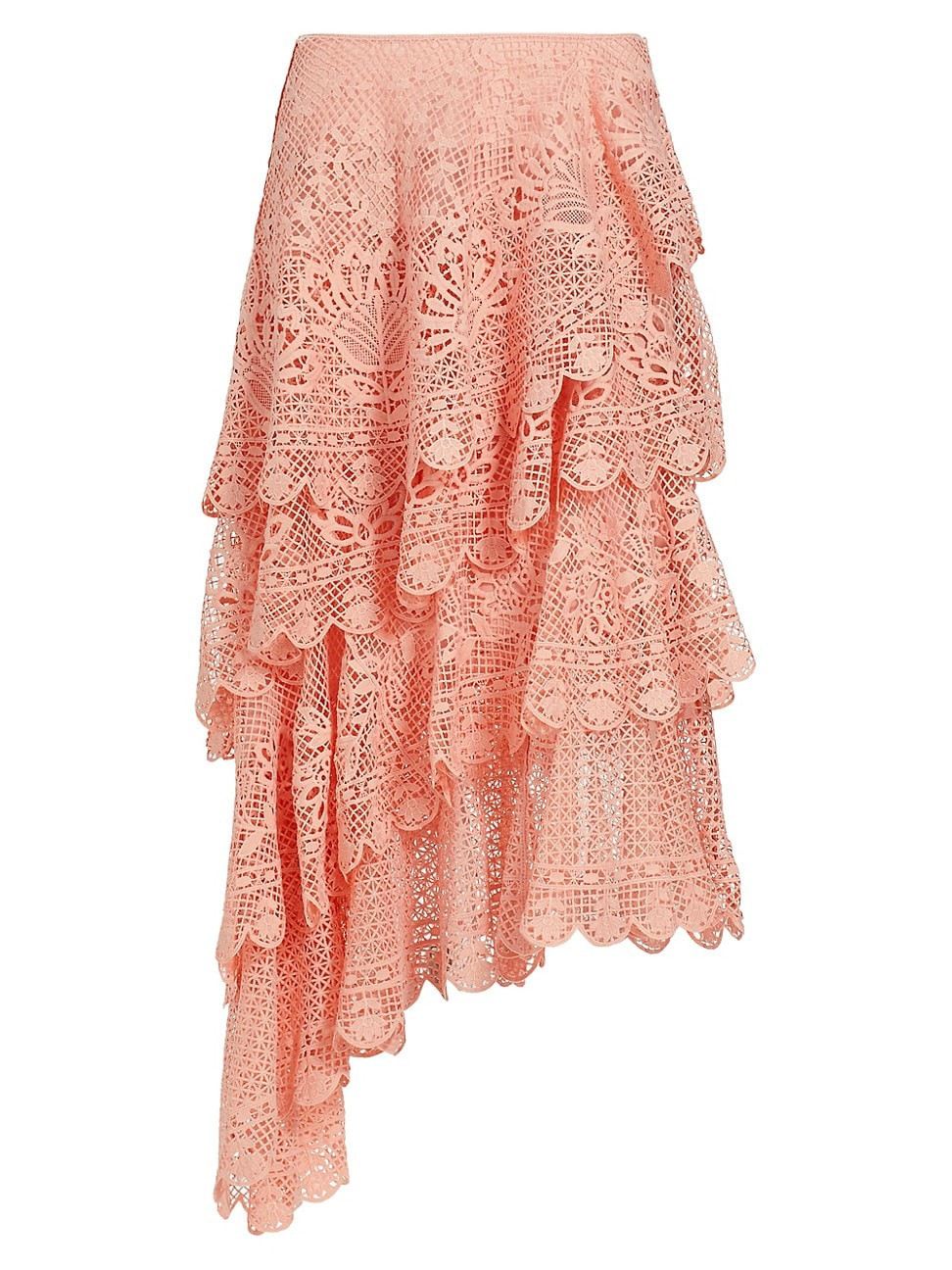 Women's Guipure Lace Tiered Skirt - Light Pink - Size XS | Saks Fifth Avenue